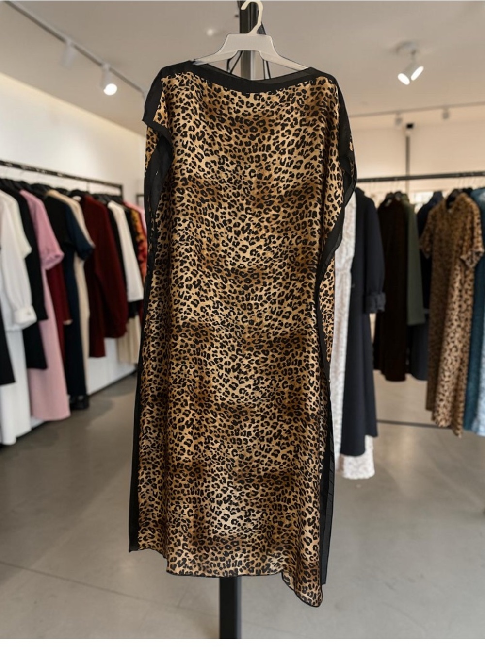 Leopard Print Caftan inTan and Black One Size
